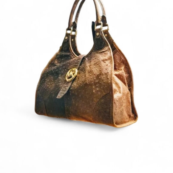 Michael Kors Astor Ostrich Embossed Leather Shoulder Bag - Picture 5 of 12